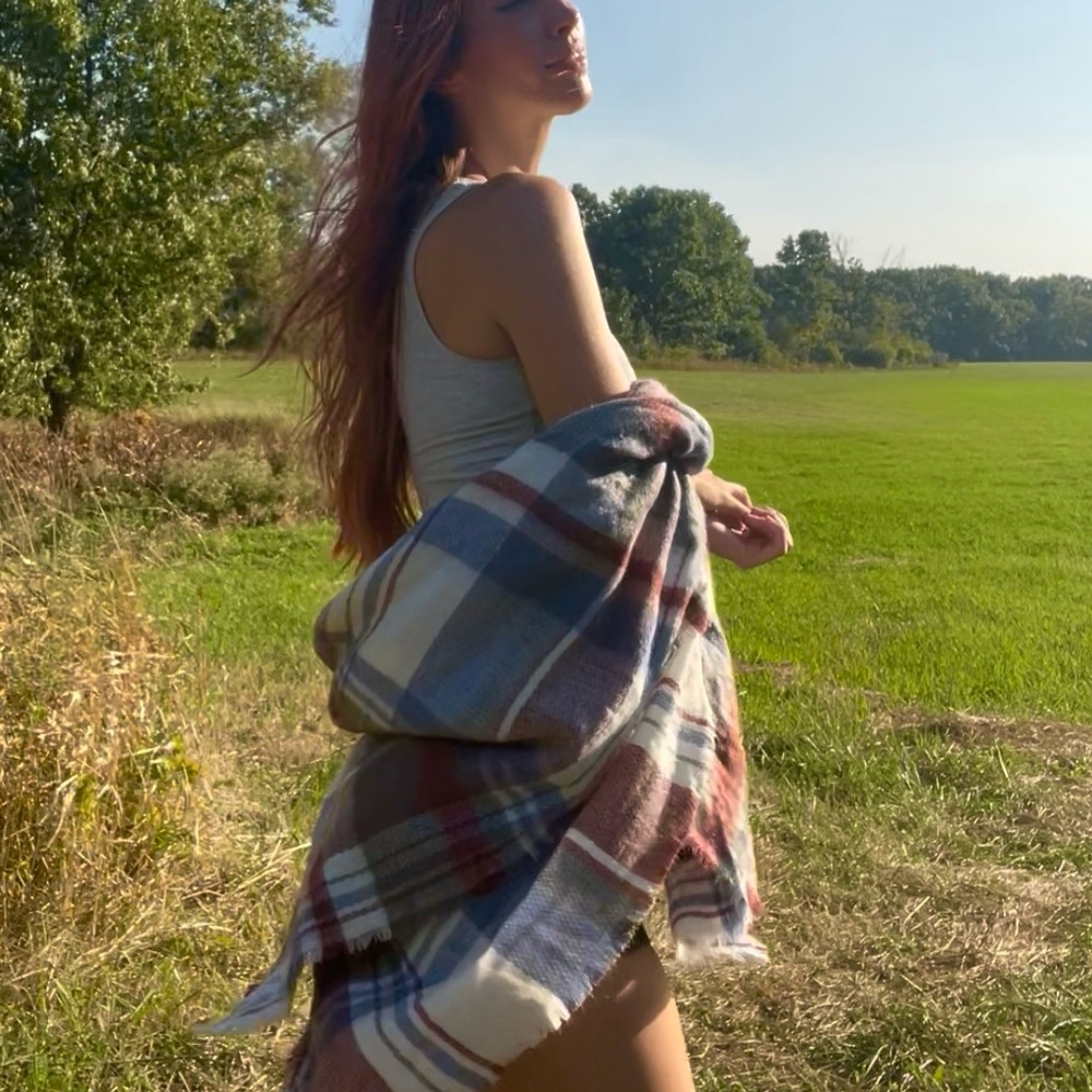 Plaid blanket Shawl Scarf